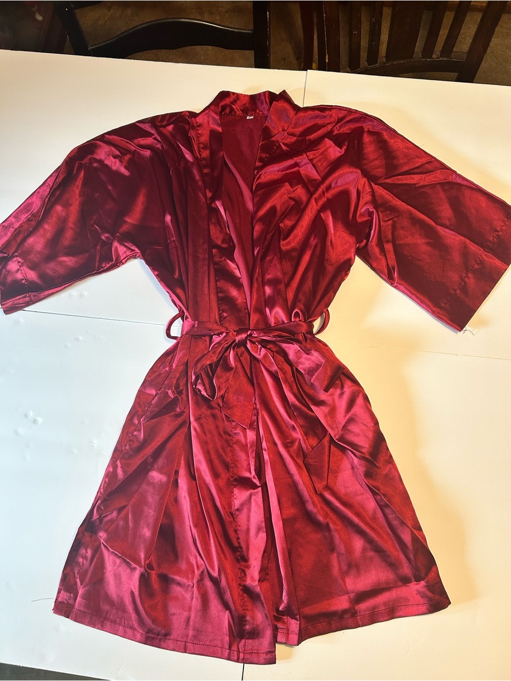 Silky Satin Kimono Robe in Wine Red - Women’s Luxurious Loungewear
